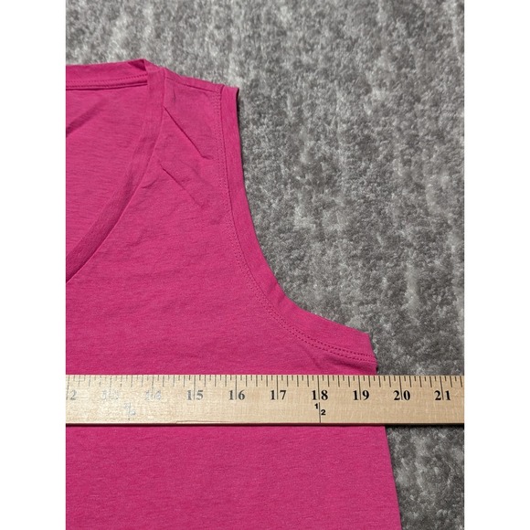 J Crew V Neck Sleeveless Tank Top Bright Pink Women's Size Large - Picture 7 of 8